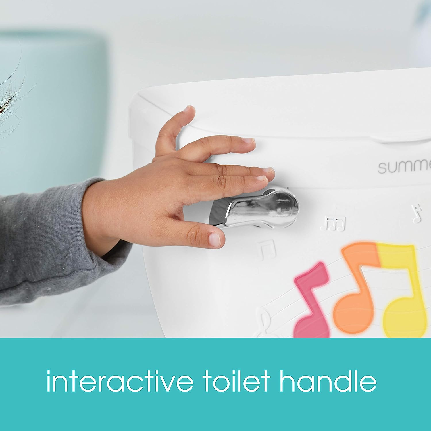 Summer My Size Potty Lights and Songs Transitions, White – Realistic Potty Training Toilet with Interactive Handle that Plays Music for Kids, Removable Potty Topper/Pot, Wipe Compartment, Splash Guard - Image 5